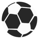 black soccer ball round sticker