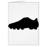 black soccer shoe greeting card