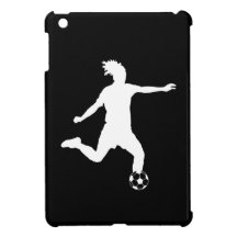 Black Soccer Silhouette iPad Mini Case