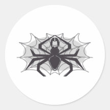 Black spider in web stickers