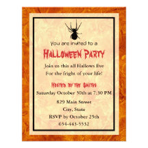 Black Spider Invitation Card Template