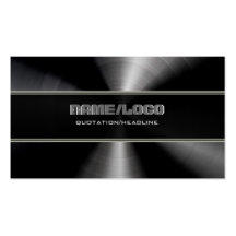 Black Stainless Steel & Grey Accents Template Business Cards