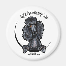 Black Standard Poodle IAAM Fridge Magnet
