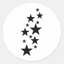 black star rain icon round sticker