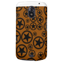 Black Stars in Circles on Brown Samsung Galaxy Nexus Covers