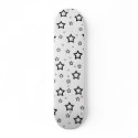 Black Stars on White Background: Skateboard