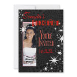 Black Stars Quinceañera Photo Party Personalized Invitation