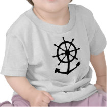 black steering wheel anchor icon