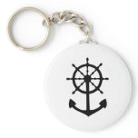 black steering wheel anchor icon keychains