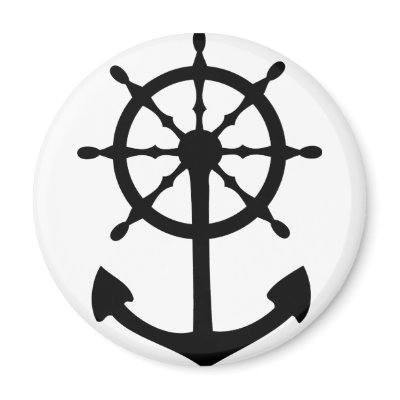 black steering wheel anchor icon refrigerator magnets by Tomaniac