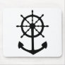 black steering wheel anchor icon mouse mat
