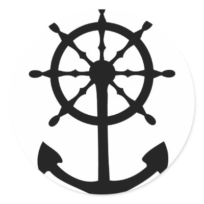 black steering wheel anchor icon stickers by Tomaniac