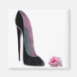 Black Stiletto Shoe and Rose Magnet