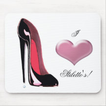 Black Stiletto Shoe Art Mouse Pad