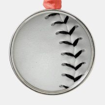 Black Stitches Baseball/Softball Christmas Tree Ornaments
