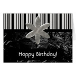 Black striped Modern  "Happy Birthday" Card