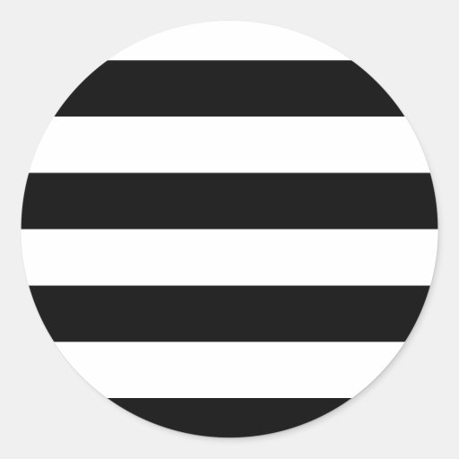 Black Stripes Round Sticker