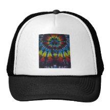 Black Stripes Tie Dye Pattern Mesh Hats