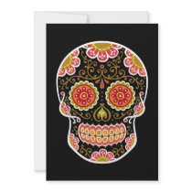 Black Sugar Skull Personalized Invitation