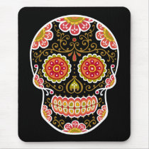 Black Sugar Skull Mouse Pad