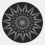 Black Sun Round Sticker