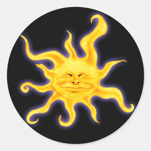 Black sun sticker
