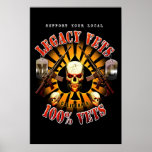 Black Support Legacy Vets MC - 100% Vet Art Posters