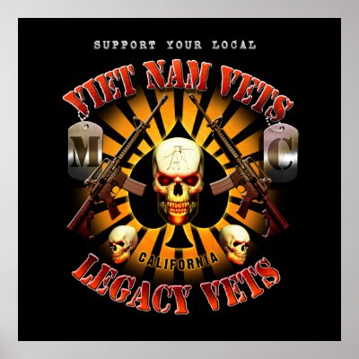 Black Support Viet Nam / Legacy Vets MC - Art Print by SupportRedAndBlack