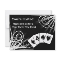Black Swirl Custom Invitations