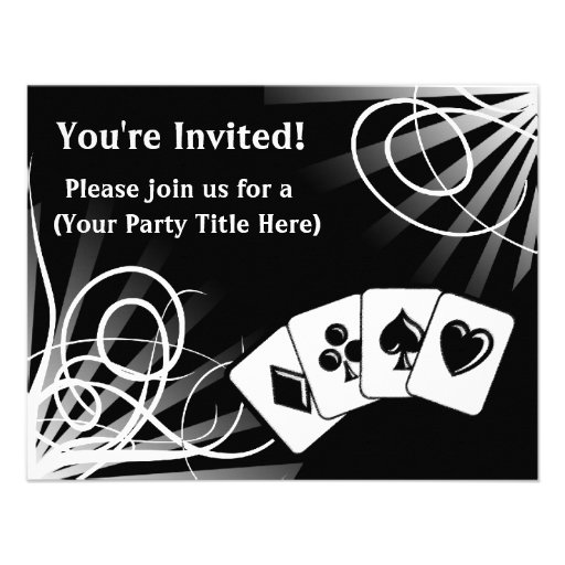 Black Swirl Custom Invitations