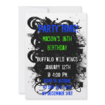 Black Swirl Grunge, Party Time!, Mason's 16th B... Invitations