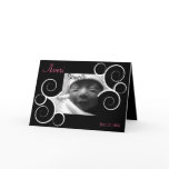 Black Swirl photo Birth Announcement Greeting Card