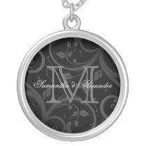 Black Swirl with Monogram and Custom Text