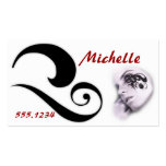 Black Swirl Woman :: Beauty Salon Tattto Business Business Card