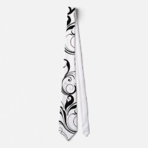 Black Swirls 2 Unique Black/White Design Tie