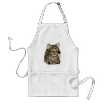 Black Tabby Maine Coon Cat Apron