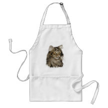 Black Tabby Maine Coon Cat Apron