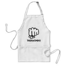 black taekwondo icon apron