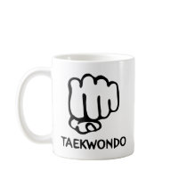 black taekwondo icon mugs