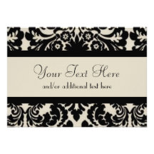 Black & Tan Damask Custom Announcements
