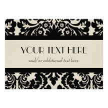 Black & Tan Damask Personalized Invites
