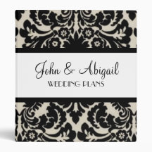 Black & Tan Damask Vinyl Binder