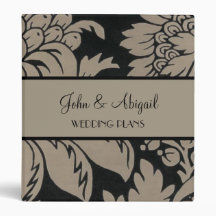 Black & Tan Damask Vinyl Binder
