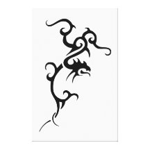 Black Tattoo Dragon Design Canvas Print