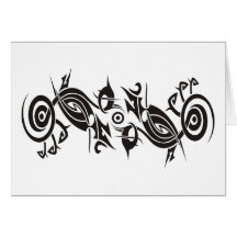 Black Tattoo Tribal 2 Greeting Card