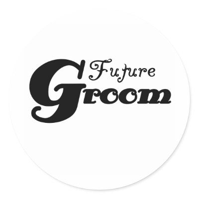 Black Text Future Groom Stickers by weddingsareus