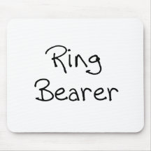 Black Text Ring Bearer Mouse Pad
