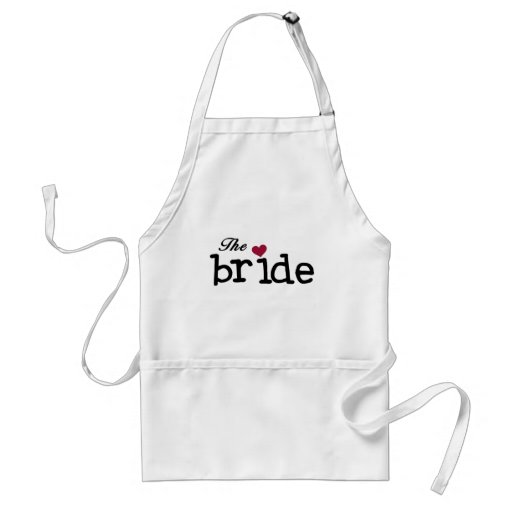 Black Text The Bride Tshirts and Gifts Apron