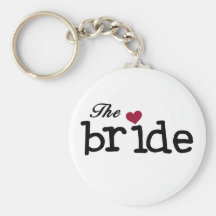 Black Text The Bride Tshirts and Gifts Keychain