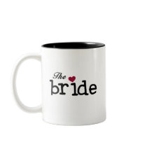 Black Text The Bride Tshirts and Gifts Mugs